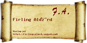 Firling Alárd névjegykártya